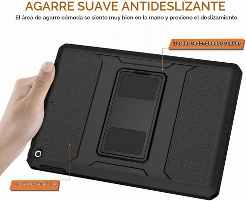 Vista 8 de MoKo Funda Compatible con iPad 9.7 de 2018/2017 6ª/5ª Generación - [Resistente] Funda Híbrida Protectora de Cuerpo Completo a Prueba de Golpes
