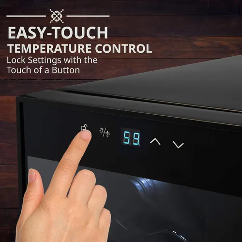 Vista 6 de Ivation Refrigerador de vino con compresor de 18 botellas con cerradura, gran bodega independiente para vino tinto, blanco, champán o espumoso