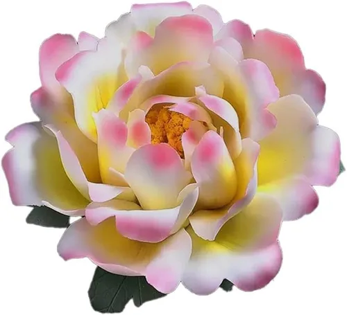 Vista 8 de Flores artificiales, flores artificiales de cerámica pura hecha a mano para decoración del hogar, arreglos florales artificiales de peonía