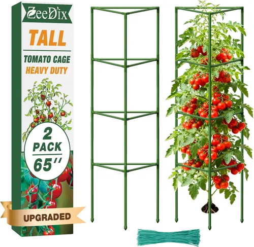 Vista 11 de ZeeDix Paquete de 4 jaulas de tomate altas y resistentes de 65 pulgadas