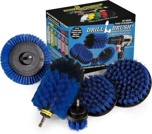 Vista 10 de Useful Products - Juego de 5 cepillos de limpieza ultra rígidos Black Drillbrush - Kit de accesorios de cepillo de parrilla no metálico para taladro
