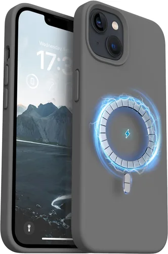 Vista 19 de Compatible con iPhone 13, funda de silicona para teléfono con forro de microfibra delgado a prueba de golpes, suave antiarañazos, 6.1 pulgadas