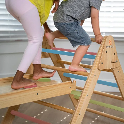 Vista 8 de Avenlur Hazel - Juego de triángulos Pikler 5 en 1, juguetes de escalada para interiores Montessori Climbing Set & Indoor Playground: Triangle