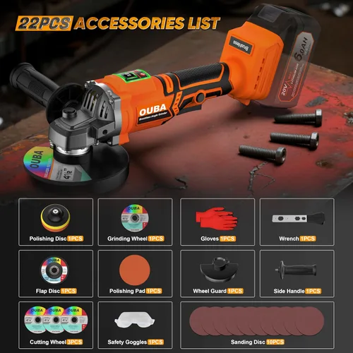 Vista 8 de Herramientas eléctricas inalámbricas de amoladora angular, compatibles con herramienta de esmerilado de batería Dewalt 20V Max, motor sin escobillas