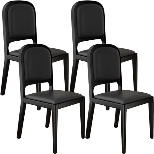 Vista 28 de YVYKFZD Sillas de comedor de madera maciza, juego de sillas de cocina sin brazos, silla de comedor tapizada de cuero, silla de sala de estar