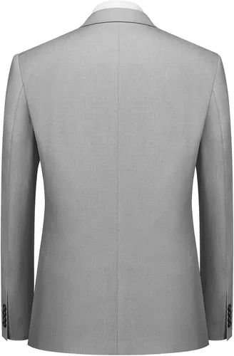 Vista 7 de Cooper & Nelson - Traje de hombre de ajuste delgado, conjunto de 3 piezas, chaqueta de un botón, chaleco, pantalones y corbata, conjunto de esmoquin