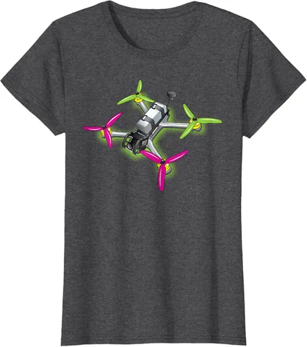 Vista 6 de Freestyle FPV Racing Drone Pilot Acro Quadcopter - Camiseta de sandía, Negro, S