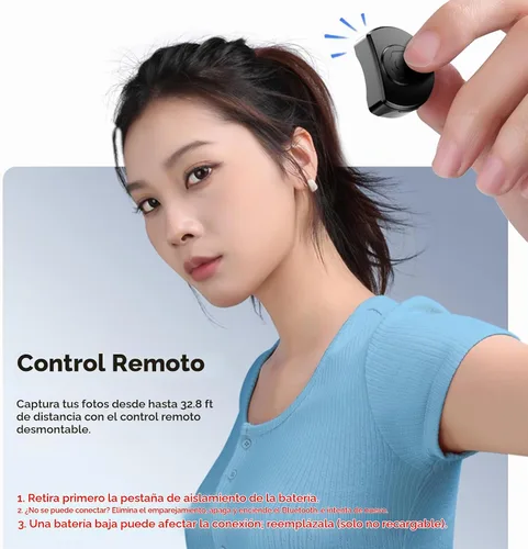 Vista 2 de ULANZI JJ03 - Mini trípode magnético para teléfono con control remoto, 3 en 1 de bolsillo para selfie, soporte de trípode extensible de rotación