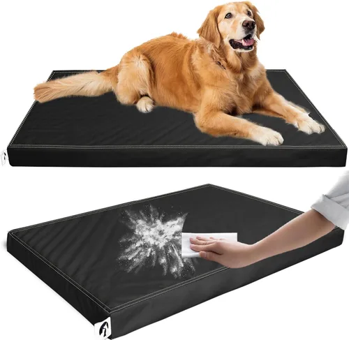 Vista 15 de Cama impermeable de cuero de vinilo para perros pequeños, almohadilla lavable para perros, fácil de limpiar, resistente al pelo de mascotas
