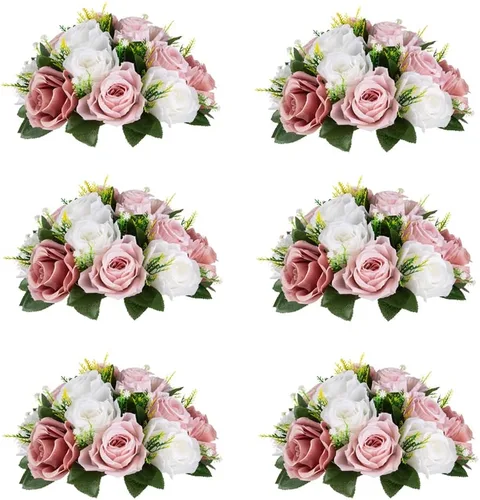 Vista 10 de Centros de mesa de flores para mesas de boda: decoraciones de mesa de Halloween, bolas de flores negras, centros de mesa para compromiso, ceremonia