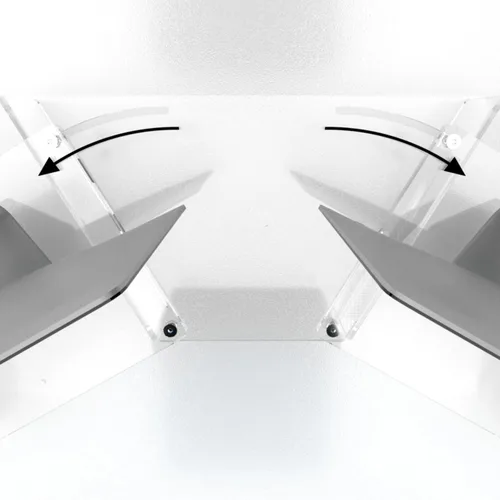 Vista 2 de Soporte para monitor doble - Soporte de acrílico transparente para monitor de computadora doble - Soporte ergonómico para monitor para escritorio