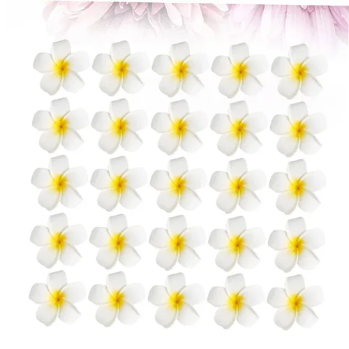 Vista 6 de FOMIYES 25 horquillas Frangipani para mujer, pinzas de pelo de flores de simulación, pinzas negras para novia, para playa, bodas, fiestas