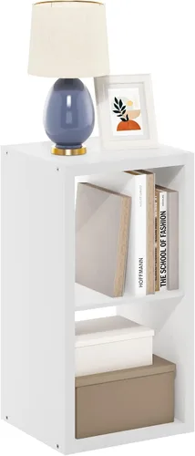 Vista 31 de Furinno Estantería para cubículos, estantería apilable, organizador de almacenamiento en cubos con parte trasera abierta, extragruesa, 15.8 x 15.8 x