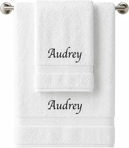 Vista 12 de Liberty21 Juego de toallas de baño y manos personalizadas con monogramas. Toallas bordadas personalizadas. El juego incluye 1 toalla de baño y 1