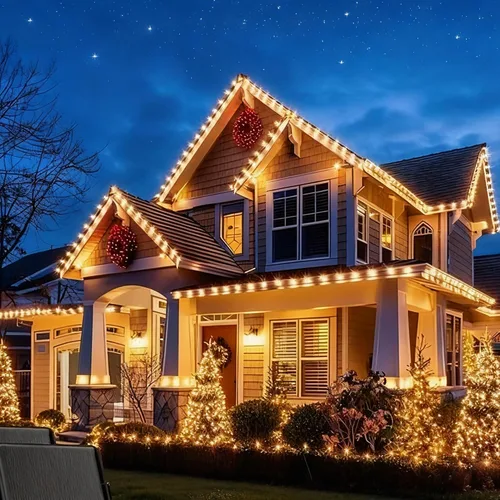 Vista 6 de Dazzle Bright - Guirnalda de luces LED C9 para Navidad de 66 pies con 100 LED, impermeables, conectables, luces de hadas con temporizador y 100