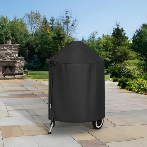 Vista 8 de Unicook Cubierta Redonda para Parrilla de Carboncillo Compatible con Parrilla Weber de 22 Pulgadas, Resistente al Agua, Resistente al