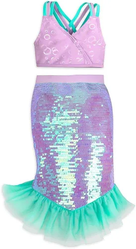Vista 3 de Disney Ariel Deluxe - Juego de traje de baño para niñas la Sirenita