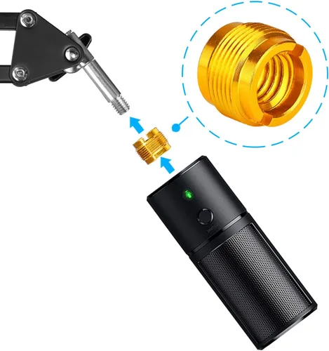 Vista 5 de 2 adaptadores de color dorado para micrófono HyperX QuadCast, Blue Yeti, Rode, Razer, Shure y la mayoría de micrófonos USB, montaje de choque