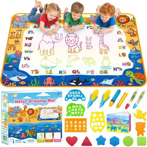 Vista 8 de Alfombrilla de Dibujo de Agua Aqua - Alfombrilla de Dibujo para Niños, Juguetes Educativos para Niños Pequeños de 3, 4, 5, 6, 7 y 8 Años, Regalos