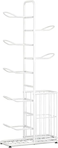 Vista 13 de Estante vertical de bolas para garaje, soporte vertical de exhibición de baloncesto para interiores y exteriores, estante de almacenamiento