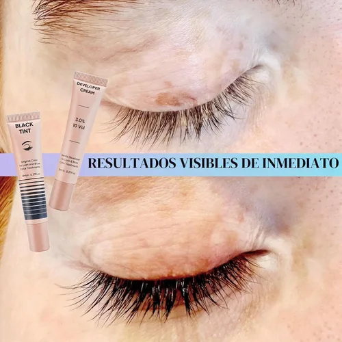 Vista 2 de Kit de color de pestañas Lomansa Instant Black 8ml, fácil de usar con resultados naturales para salón de belleza principiante