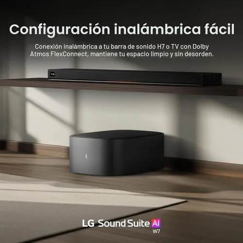 Vista 9 de LG W7 Sound Suite - Subwoofer inalámbrico – graves profundos de 8 pulgadas, Dolby Atmos FlexConnect, televisores compatibles, barra de sonido H7