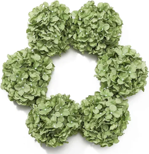 Vista 29 de DuHouse Hortensias artificiales de seda con tallos, hortensias falsas para bricolaje, centro de mesa de boda, decoración del hogar, paquete de 6