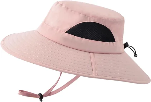 Vista 11 de Surblue Sombrero de sol para mujeres/hombres, sombrero de pesca con protección UV UPF 50+ sombrero de pescador de ala ancha Gris claro