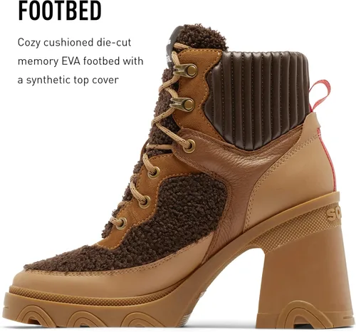 Vista 4 de SOREL Botas de encaje acogedoras con tacón Brex para mujer