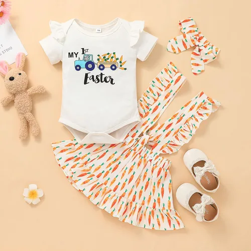 Vista 2 de Newborn Baby Girl St atricks Day Outfit Short Sleeve Romper hamrock Skirt Girls St atricks Day Dress