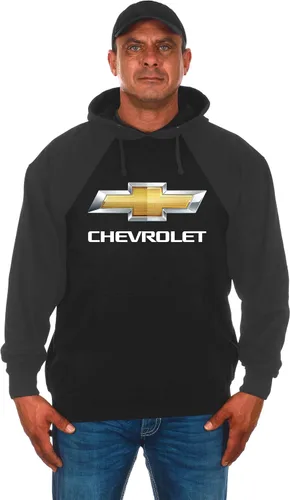 Vista 7 de JH DESIGN GROUP Sudadera con capucha negra con logotipo de Chevy Bow Tie para hombre en 2 estilos