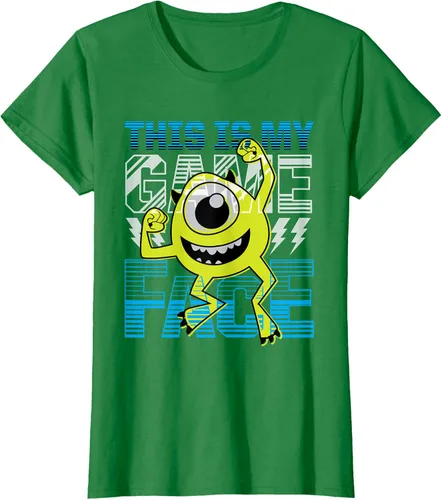 Vista 39 de Disney Pixar Monsters Inc. Mike Wazowski Game Face Camiseta Negro