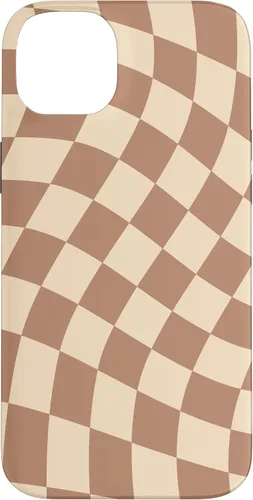 Vista 15 de iPhone 16 Brown Checkered Wavy Checkerboard Pattern Phone Case