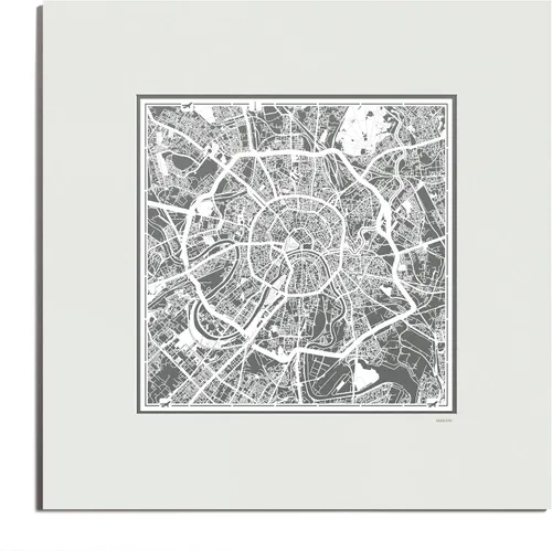 Vista 140 de O3 Design Studio Mapa de corte de papel de París, color negro mate, 20 x 20 pulgadas, arte en papel
