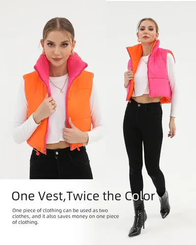 Vista 5 de Xeoxarel Chaleco acolchado corto con bolsillos para mujer (XS-XXL)