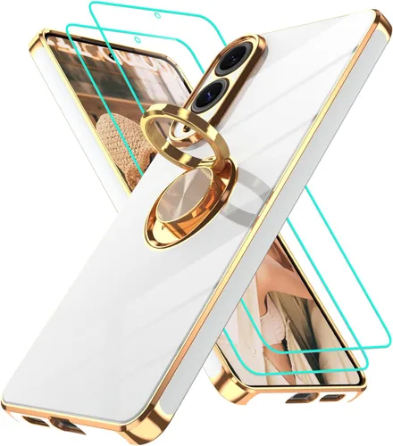 Vista 335 de Funda para Motorola Moto G 5G 2024: Funda Moto G Play 5G 2024 con 2 piezas de protectores de pantalla, soporte de anillo de rotación de 360°