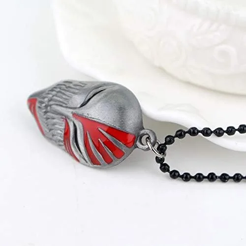 Vista 3 de Davitu Collar de blanqueo de anime vintage plateado Kurosaki Ichigo Bankai máscara hueca colgante collar para hombres accesorio genial