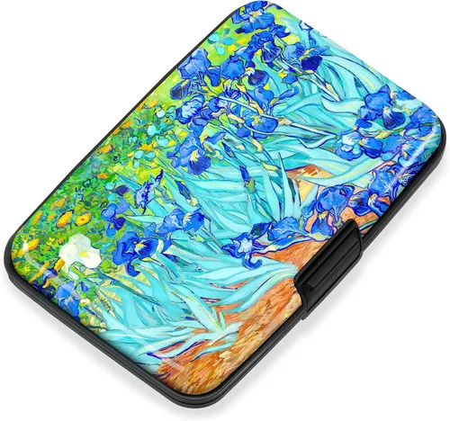 Vista 15 de Mayski Soporte para tarjetas de crédito, bloqueo RFID, funda rígida de aleación de aluminio, pequeña cartera de metal para mujeres y hombres