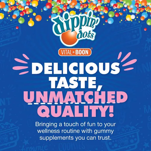 Vista 9 de Dippin' Dots - Gomitas de melatonina para niños y adultos (suministro para 30 días) sabor a crema de fresa y puesta de sol Suplemento