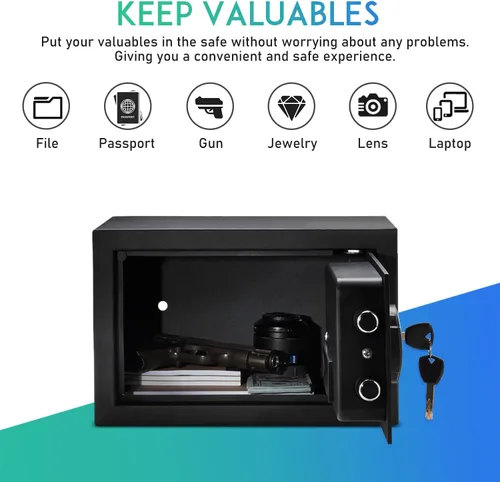 Vista 9 de RPNB Caja de seguridad y cerradura de lujo, caja de seguridad con teclado digital, caja fuerte pequeña de aleación de acero, cerradura de teclado