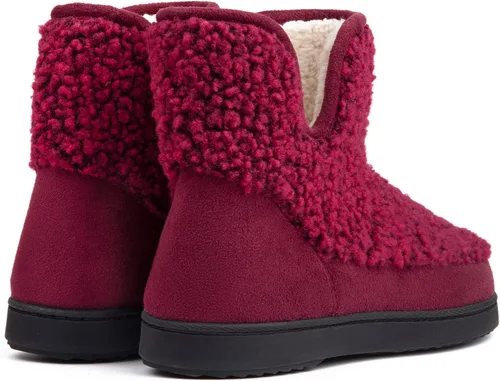 Vista 4 de RockDove - Pantuflas estilo botín de forro polar con espuma viscoelástica y suela de goma para mujer