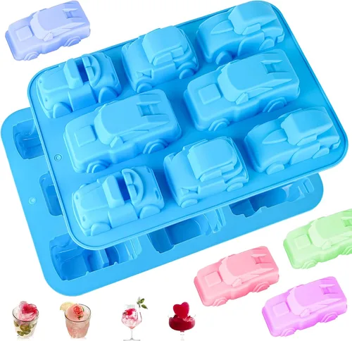 Vista 7 de Joyeee Molde de silicona para pastel de tren, 1 molde antiadherente de 6 cavidades para hornear para brownies de chocolate, tazas de magdalenas
