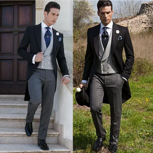 Vista 4 de kelaixiang Tuxedo Boda Trajes para hombre Slim Fit3piezas