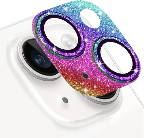 Vista 21 de Protector de Lente de Cámara para iPhone 14 / iPhone 14 Plus Película de Cubierta de Cámara de Metal, Vidrio Templado 9H, Antiarañazos, Compatible