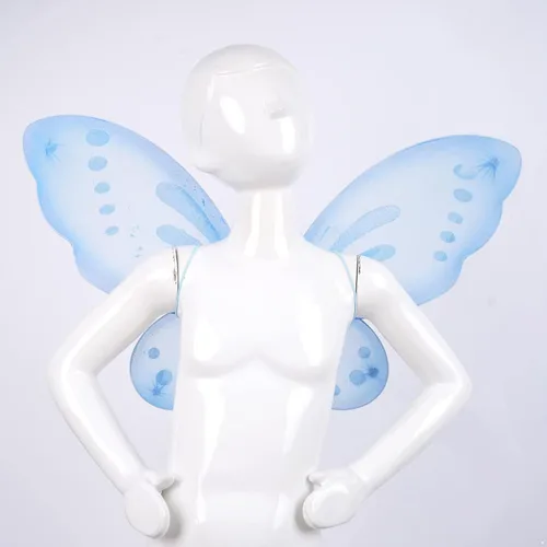 Vista 2 de renvena Conjunto de alas de princesa de ángel de hadas o alas de mariposa para niñas, disfraz de Halloween, fiesta de cumpleaños