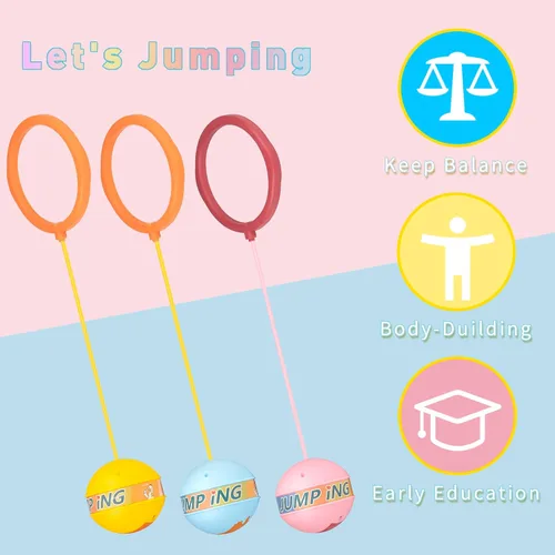 Vista 4 de 3 unidades de bolas de salto de tobillo iluminadas, juego deportivo que brilla en la oscuridad para adultos, anillo de salto para niños, recreo
