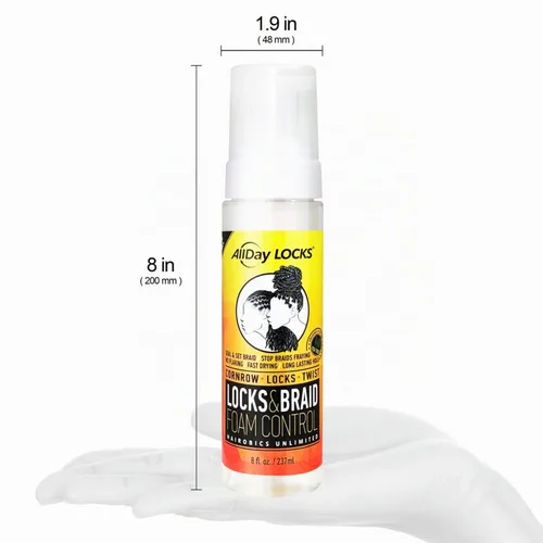 Vista 3 de AllDay Locks - Espuma trenzada, mousse de larga duración para estilo y brillo, botella de 8 onzas
