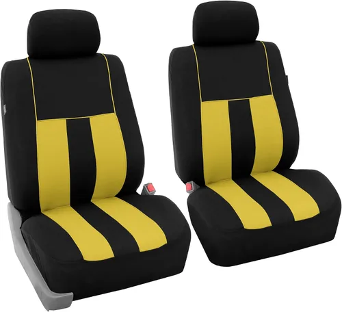 Vista 21 de FH Group Juego completo de fundas de asiento de coche de tres filas a rayas, compatible con bolsas de aire y listas para dividir, ajuste universal