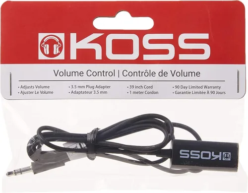 Vista 2 de Koss 155954 VC20 Control de volumen, embalaje estándar, cable de 39 pulgadas, compatible con teléfonos celulares y auriculares