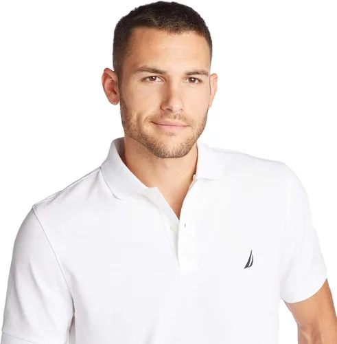 Vista 2 de Nautica playera polo clásica de mangas cortas, color sólido, para hombre